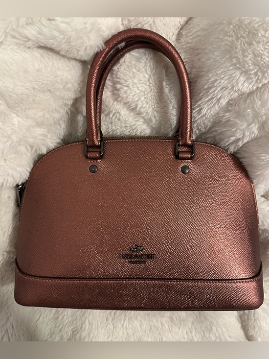 Coach Handbags - Coach Metallic Sierra Rose Dome Satchel - Coach
